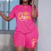 Queen Letter Print 3d Crown Design Women's Casual Top Set - Stylish Streetwear Outfit For Plus Size Fashion (L-4xl)_ecoleips.com