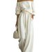 Women's Stylish Off-Shoulder Two-Piece Set With Wide-Leg Pants - Casual & Elegant Outfit For Everyday Wear_ecoleips.com