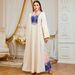 Elegant Floral Embroidered Long Robe for Women Fashionable Loose Dress Ethnic Style Cross-Border New Arrivals_ecoleips.com