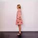 Women's Clothing Printed Fashion Puff Sleeve Multi Button Lotus Leaf Hem Dress_ecoleips.com