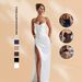Women's Clothing New Style Solid Color Sexy Waist Slim Fit Pleated Slit Satin Dress Long Skirt_ecoleips.com