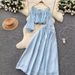 French-Inspired Lace Trim Two-Piece Set – Off-Shoulder Top & High-Waist Skirt (One Size, Cottagecore & Office Chic)_ecoleips.com