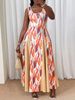 Plus-size Elegant Dress, Fitted Waist And Slimming Square Neck Sleeveless Long Dress, Summer Sleeveless A-line Full Skirt Slimming Dress, Suitable For Daily Commuting, Casual Vacation, And Dates._ecoleips.com