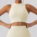 Women's Clothing Beautiful Back Half Turtleneck Breathable Yoga Suit Women's Outdoor Running Fitness Sports Vest Outer Wear Close Fitting Dance Top_ecoleips.com