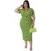 Women's Clothing Plus Size Women's Button Down Cardigan Plaid Short Sleeved Long Dress Style Collar For Formal & Casual For Women_ecoleips.com