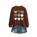 Independent Site Fashion Stylish Versatile Comfortable Women's LOVE Nine-heart Round-neck Sweatshirt For_ecoleips.com