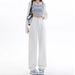 2025 Spring/Summer New White Loose Wide-Leg Straight High-Waisted Floor-Length Women's Jeans, Cotton, Wholesale From_ecoleips.com
