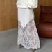 Talenza White Lace Skirts Women New High Waist Casual Lace Patchwork See Through Skirt Fashion Commuter Streetwear Female Skirts_ecoleips.com