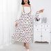Plus Size Sparkle Strawberry Print Jumper Dress – Elegant Mock Two-Piece A-Line Long Dress With Square Neck, Long Sleeves (0XL-4XL)_ecoleips.com