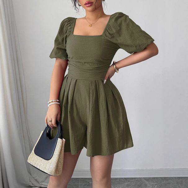 Women's Clothing High End Simple Style Pleated Square Collar Dress Women's Clothing Spring And Summer_ecoleips.com