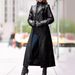 Women's Slim-Fit Button Leather Jacket – Long Coat Windbreaker (Black/Brown/Bluish/Maroon, Sizes S-4XL)_ecoleips.com