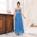Women's Clothing Sexy Mesh Sling Dress Cocktail Dress Blue Bridesmaid Dress_ecoleips.com