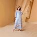 Best Selling Women's Printed Round Neck Beaded Abaya Dress Muslim Fashion Casual Long Gown_ecoleips.com
