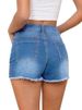K High Waisted Denim Shorts For Women, New Style With Ripped Holes To Show Off Thinness, Versatile With Frayed Edges_ecoleips.com