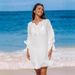 Women's Clothing Summer New Ladies Bamboo Cotton Split Flying Sleeves Lace Blouse Beach Skirt_ecoleips.com