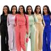 Women's Slimming Casual Jumpsuit TW902 Long Sleeved Solid Color Commuter Pants with Tie up Versatile Autumn Winter European American Style_ecoleips.com