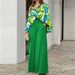 Women's New Fashion Suit Large Size Women's Lapel Shirt Printed High Waist Wide Leg Pants Two-piece Set_ecoleips.com