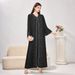 Modest Abaya Dress/Muslim Dress Women Glamorous Dubai-Style Abaya Dress – Sparkling Crystal Embellishments & Relaxed Fit For Modest Fashion_ecoleips.com