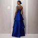 Elegant Blue A-Line Evening Dress for Women Slimming Party Gown for Birthday Banquet And Hosting_ecoleips.com