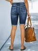 Women's mid Rise Stretch Denim Shorts with Frayed Edges Casual Cotton Jeans for Spring/Autumn And Summer Regular Fit_ecoleips.com