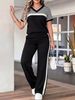 Women's Spring/Summer Short Sleeve Two Piece Set Fashion Trendy Casual Spot Goods_ecoleips.com