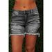 Women's Clothing Ripped Tassel Women's High Stretch Denim Shorts_ecoleips.com