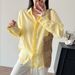 New Linen Basic Loose Fit Turn-down Collar Shirt In Old Money Style For Women 0414f06_ecoleips.com