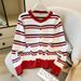 Women's Clothing Style Women's Cardigan Sweater Round Neck Color Blocked Striped Design Autumn Long Sleeve For Formal & Casual_ecoleips.com