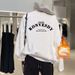 Women's Pure Cotton round Neck Pullover Sweatshirt Autumn Winter Printed Fleece Lined Thickened Letter Trendy Loose Outerwear Top_ecoleips.com