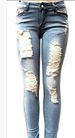 Women's Mid-Waist Distressed Jeans European American Style Denim Clothing FPopular New Arrivals_ecoleips.com