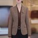 Live-streaming Collarless Blazer Women, New Autumn And Winter Vintage Style For Petite Ladies, Mother's Wear_ecoleips.com