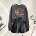 Women's Fleece Lined round Neck Sweatshirt Pullover Fashionable Versatile Thickened Youthful Style for Spring Autumn Winter_ecoleips.com