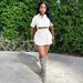 Women's Cargo Style Short Sleeve Top + Mini Skirt Set – Trendy Utility Two-Piece Outfit For Spring/Summer (Black/White/Red, S-Xxl)_ecoleips.com