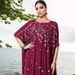 Hand-Embroidered Beaded Cape Dress With 3D Floral Details - Elegant Long Evening Gown_ecoleips.com