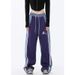 Women's Loose Wide Leg Pants High Street Style Casual Jeans Autumn Street Dance Sports Stitching Design American Trend_ecoleips.com