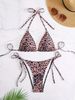 Women's Solid Color Triangle Bikini Swimsuit With Laces High Elasticity Removable Breast Pads Quick Drying Breathable Swimwear For Summer_ecoleips.com