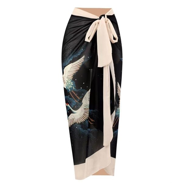 One Piece Set Bikini Conservative Belly Covering Beach Chiffon Wrapped Skirt Hot Spring Swimsuit_ecoleips.com