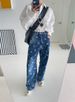 Summer High-Waisted Loose Fit Floral Straight Leg Slimming Jeans For Women_ecoleips.com