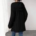 Women's Jacquard Fleece Hooded Cardigan – Winter Fashion Long Coat, Elegant & Warm Open Front Sweater (Navy/Red/Brown/Black/Dark Blue)_ecoleips.com