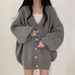 Oversized V-Neck Cardigan - Chunky Knit Sweater Coat For Women, Loose Fit Longline Open Front, Soft Faux Cashmere, Casual Boho Chic Outerwear_ecoleips.com