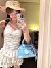 Women's Floral Halterneck One-Piece Swimsuit with Skirt Tummy Control Modest Swimwear_ecoleips.com