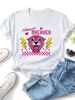 Women Y2K Pink Leopard Heart Lightning Checkerboard Heart Breaker Graphic T Shirt Round Neck Short Sleeve Loose Streetwear Summer Tops_ecoleips.com