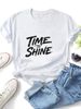 Women's Shining Moment T-shirt, Pure Cotton Inspirational Print Short Sleeve_ecoleips.com