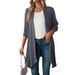 Cross-border European And American Women's Clothing 2026 Autumn New Solid Color Long-sleeve Cardigan Jacket_ecoleips.com