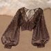 Slimming Short Crochet Lace Top Women's Backless Lace up Korean Fashion Chic Versatile New Autumn Style See through Blouse_ecoleips.com