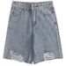 2025 Summer Hot Girl Denim Shorts Women Loose Ripped High Waist Casual Versatile Straight Five-Point Pants_ecoleips.com