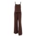 Brown Milk Silk European And American Summer New Knitted Camisole Long Pants Pajama Set Cross-Border Women's_ecoleips.com