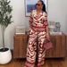 Summer Women's African Style Two Piece Set Printed Shirt And High Waisted Wide Leg Trousers Elegant American Style_ecoleips.com