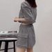 AC323 European And American 2024 Autumn New Cross-Border Women's Long-Sleeve Cropped Pocket Loose T-Shirt Short Skirt_ecoleips.com