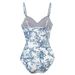 Women's Conservative One Piece Swimsuit Slimming Retro Print Underwire Hard Pouch Chiffon Long Dress_ecoleips.com